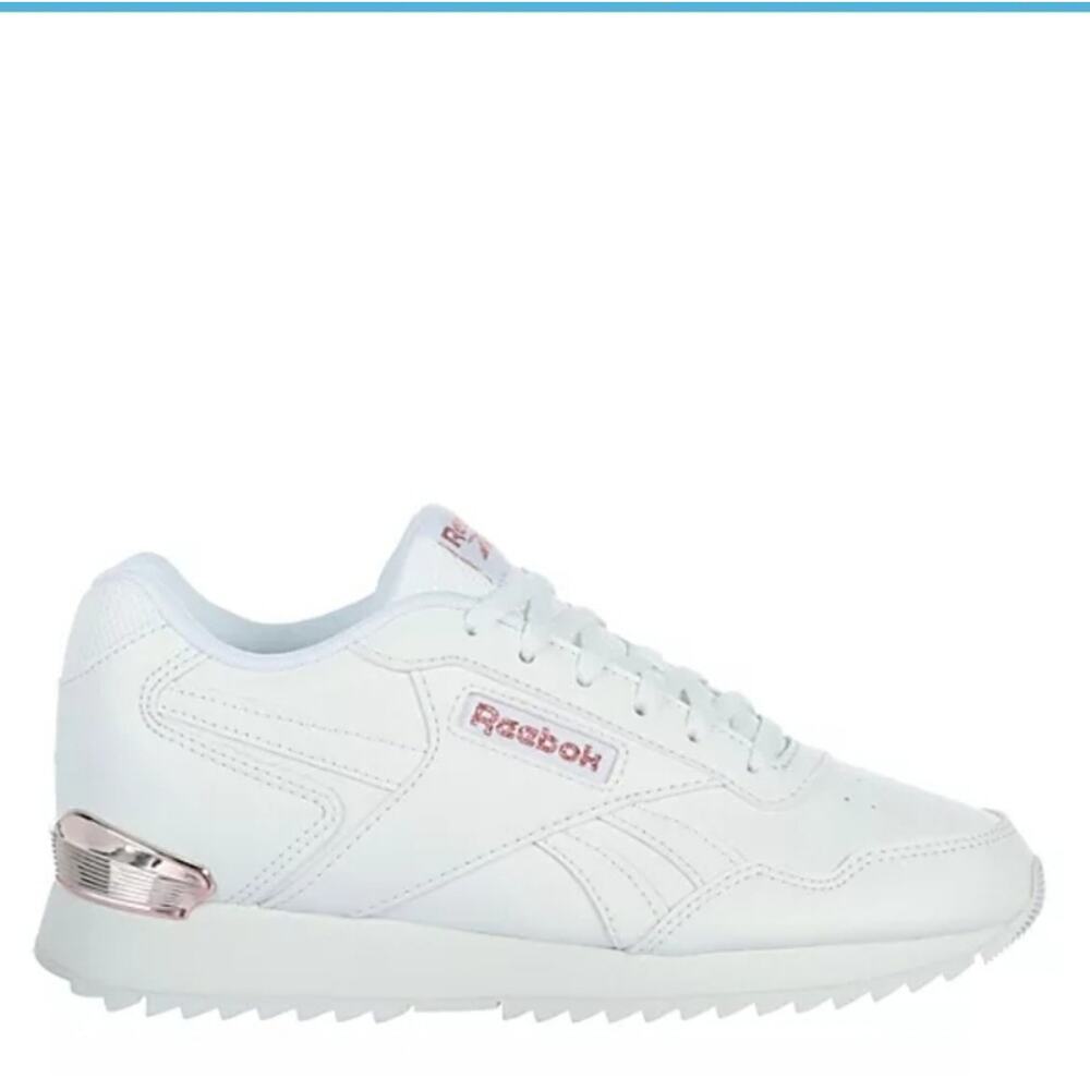 Reebok Glide Ripple Clip FTWR White/Rose Gold Athletic Lace Up Shoes Size 8.5